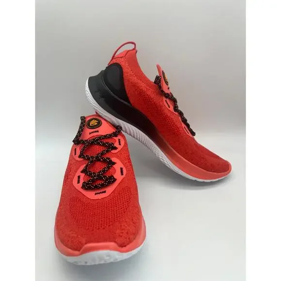 Under Armour Curry Flow Go Coral Red Black 3023814-604 Men's Size 7 - Picture 5 of 16